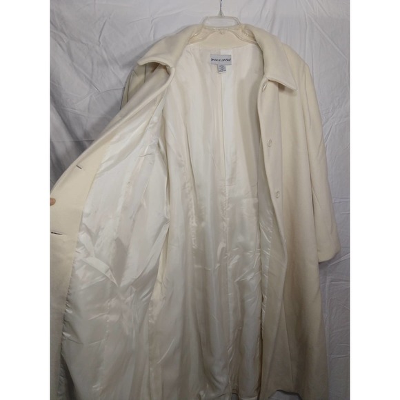 Jessica London Plus Size Woman Full Length Wool Cream Coat - Picture 3 of 14